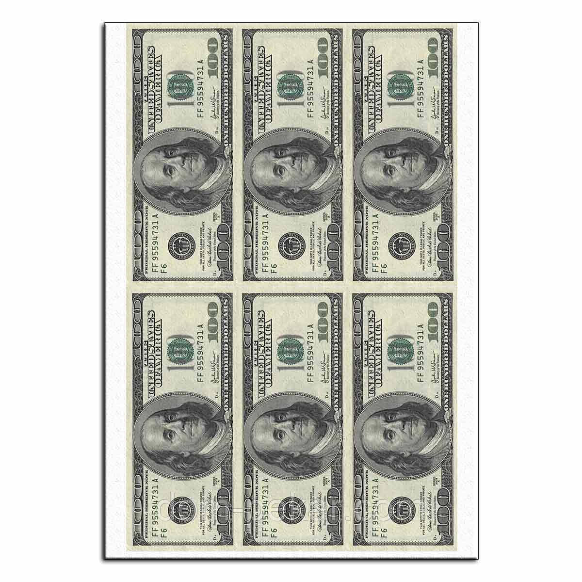 Доллары 2 вафельная картинка от интернет-магазина «Домашний Пекарь» с ...