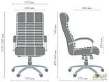Офісне крісло Атлантис хром Механізм ANYFIX чорне, фото 2