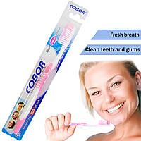 Щетка зубная для взрослых "Cobor toothbrush Е-608" Розовая, мануальная зубная щетка (щітка для зубів) (SH)