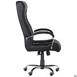Офісне крісло Атлантис хром Механізм ANYFIX чорне, фото 4