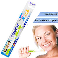 Мануальная зубная щетка "Cobor toothbrush Е-608" Салатовая, щетка для зубов для взрослых (зубна щітка) (NT)