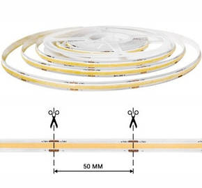 Світлодіодна стрічка 12V BIOM Professional G3 COB 320LEDs/м IP20 холодний білий (7000-7500K), фото 1