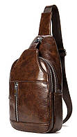 Мужская сумка-слинг кожаная 20340 Vintage Коричневая