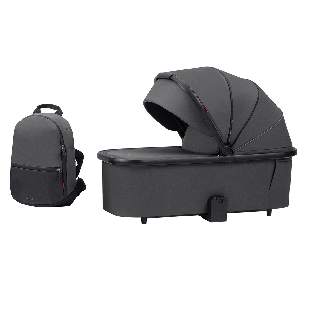 Люлька на візок з рюкзаком CARRELLO Alfa CRL-6507/1 Graphite Grey Темно-сіра