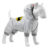 Комбинезон для собак WAUDOG Clothes, рисунок "Бэтмен лого", софтшелл, S35, B 48-53 см, С 30-35 см (Акция)