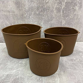 Набір силіконових форм для випічки пасхи с буквами ХВ A-Plus 001T 3 шт коричневий