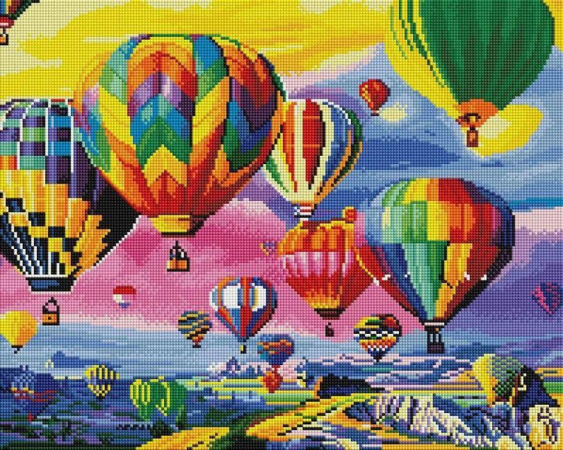 Картина стразами ColorArt Повітряні кулі (CLR-PSP108) 40 х 50 см (На підрамнику)