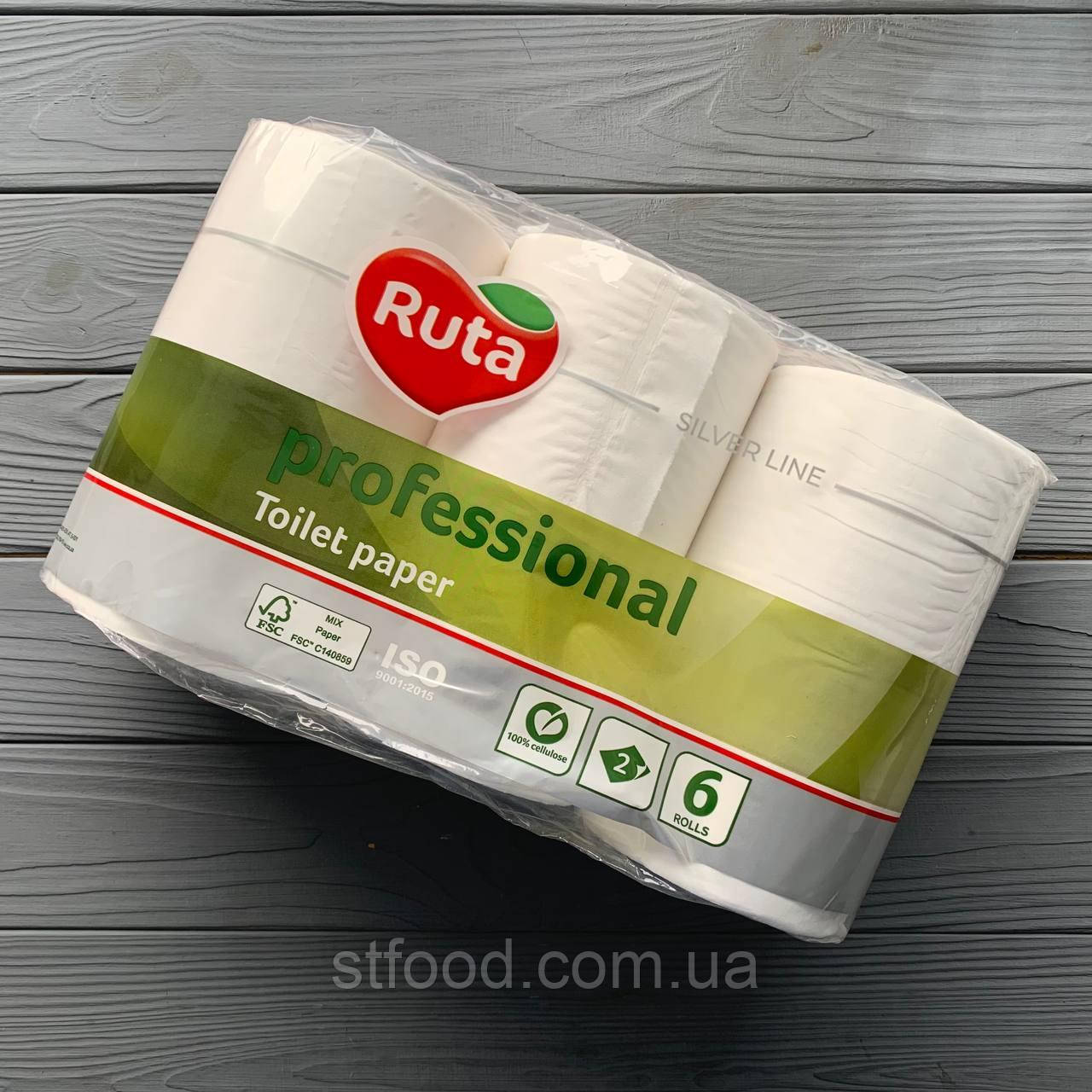 Папір туалетний Ruta Professional 55м 2шар білий (6рул/уп)