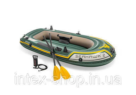 Надувний човен Intex 68347 Seahawk 2 (236 х 114 х 41 см) ручний насос 0.9 л, весла 2 шт, фото 1