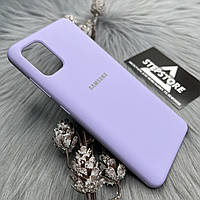 Чехол Silicone Case для Samsung A51 А515 с микрофиброй противоударный силиконовый Люкс Качество soft touch Сиреневый