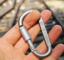 Карабін алюмінієвий D-Ring 8 см із муфтою