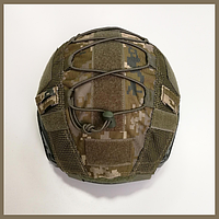 Чехол-кавер на шлем типа FAST, Кавер тактический на каску фаст пиксель, Маскировочный защитный чехол нашлемник