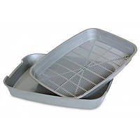 Туалет для котів дрібний із сіткою Дніпр 37*27*5 см (колір в асортименті)