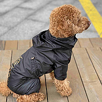 Водостойкая одежда для собак плащ дождевик со скрытым капюшоном на подкладке с водоотталкивающей пропиткой
