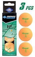 Мячики для настольного тенниса (пинг-понга) Donic Elite 1* 40+ orange (3шт)