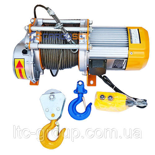 Електрична лебідка KCD 380В 1000/2000 кг з тросом 60 м, фото 1