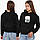 Парні толстовки худі Сіро-білий кіт Чорні S M L XS XL XXL, фото 4