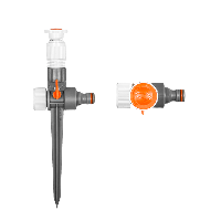 Зрошувач регульований 0-360 ° з краном на кілочку, WHITE LINE, WL-Z08