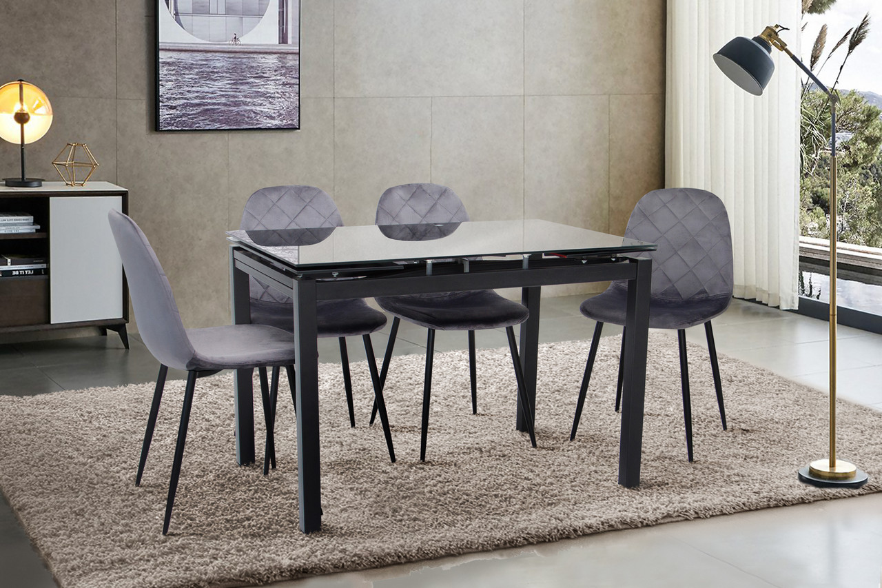 Розкладний скляний кухонний стіл Венді 800х650, фото 1