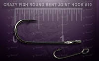 Крючки Crazy Fish Round Bent Fixative Shank №10 RBFS-10 15шт