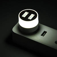 LED ночник хаб с 2 USB Холодный белый