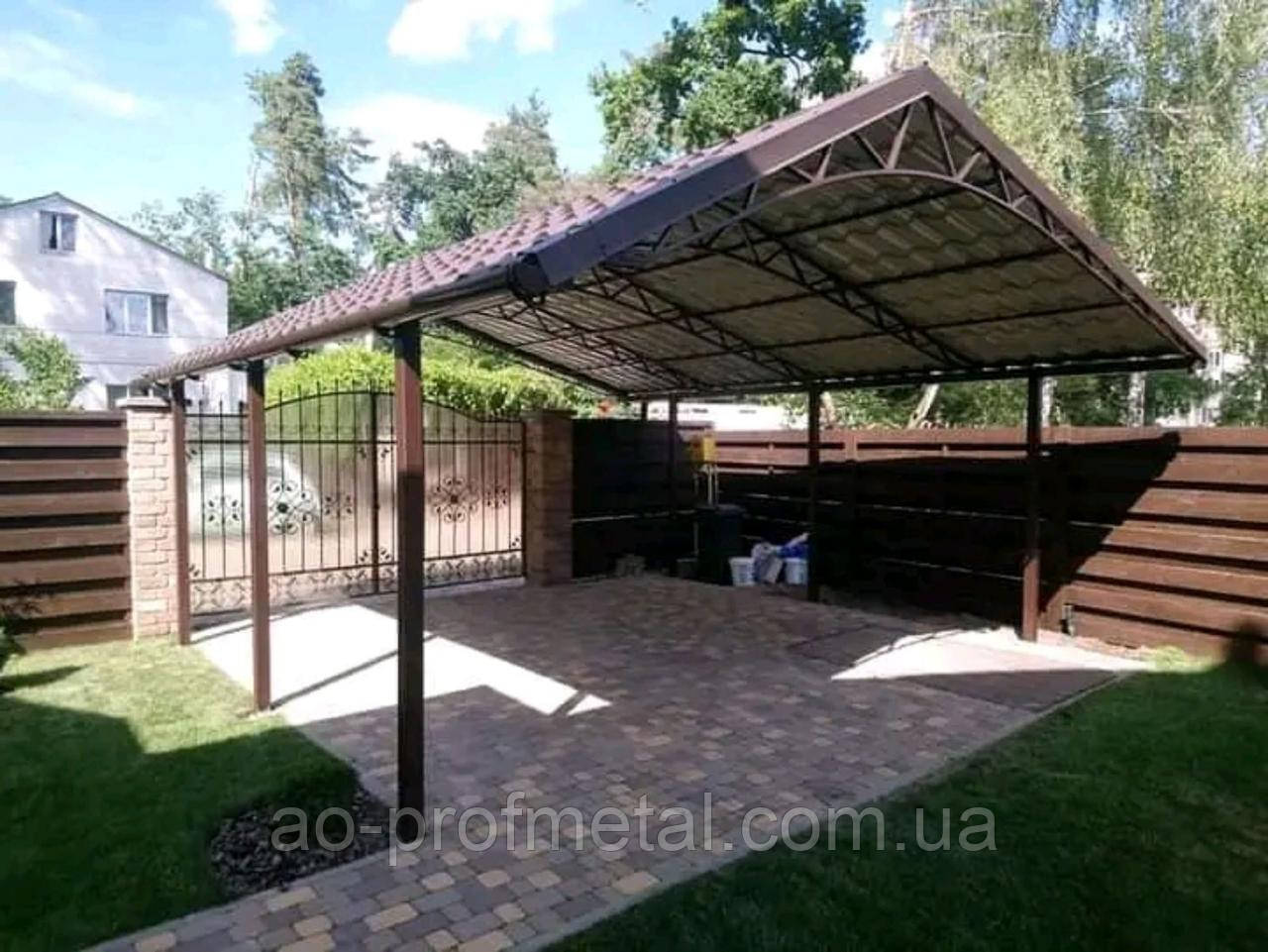 Навіс для авто, Навіс з профнастила для авто., фото 1