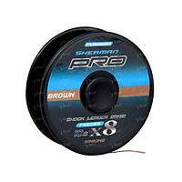 Шок лидер Flagman Sherman Pro X8 braid sinking brown 10м 0.18мм 13кг