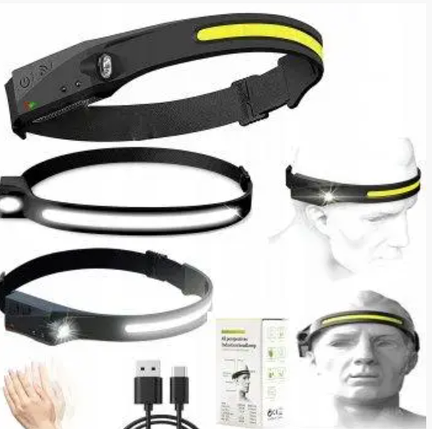 Легкий налобний ліхтар LED+COB BR000063-5808A, фото 1