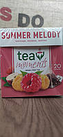 Чай Tea Moments "Summer Melody" фруктово-ягодный листовой ароматизированный со вкусом малины, 20 пирамидок