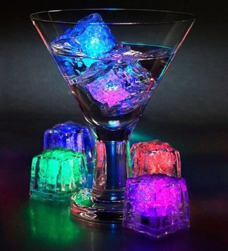 6 PC ВИКОРИСТАННЯ ВОДА ІНДУКЦІЯ ПОЛІХРОМНА СХОДЕННЯ кубики льоду з rgb підсвіткою, фото 1