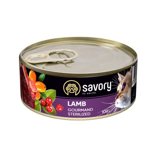 Savory Sterilised Lamb для стерилізованих кішок з ягням 100 г
