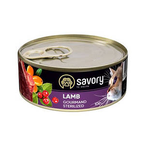 Savory Sterilised Lamb для стерилізованих кішок з ягням 100 г