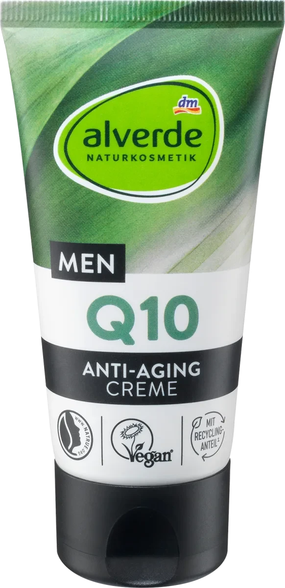Органічний крем проти зморшок alverde MEN Active Nature Q10, 50 мл