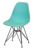 Стул Nik BK-ML зеленый 40 на черных металлических ножках, дизайн Charles & Ray Eames DSR Eiffel Leg, код 9112