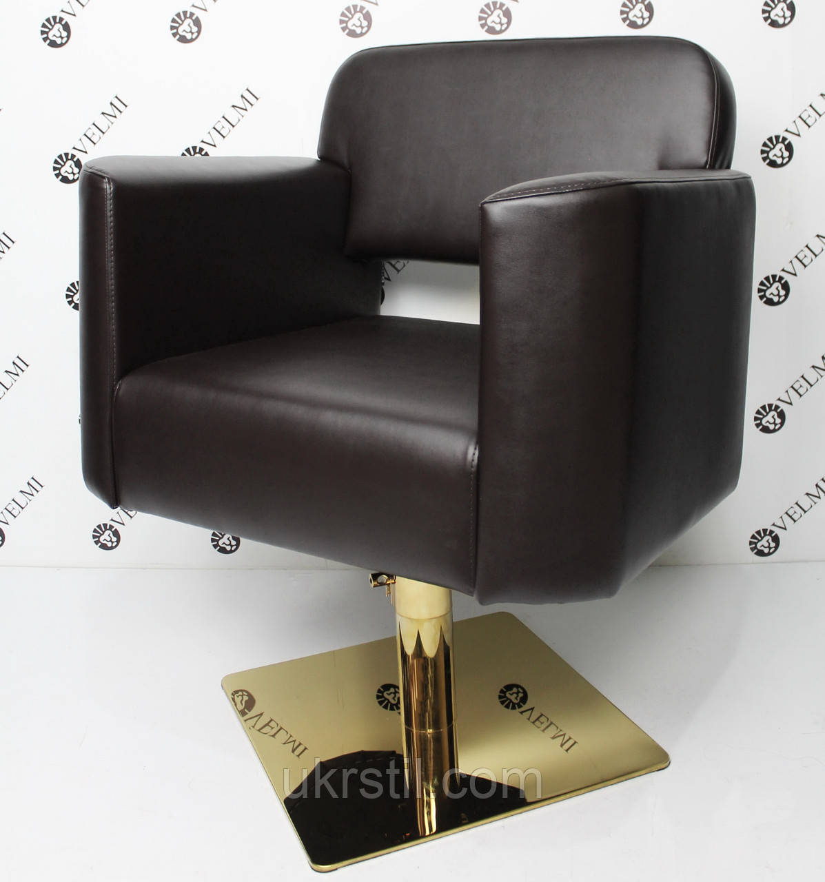 Перукарське крісло Eliot Gold на квадраті, фото 1