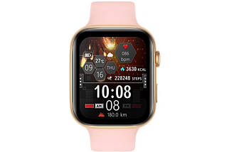 Розумний смарт-годинник Watch SMART I7 PRO MAX з голосовим викликом трекер пульсометр оксиметр Рожевий, фото 3