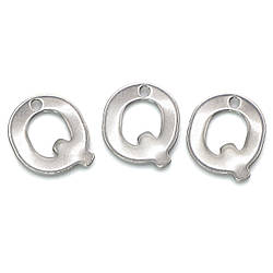 Літера Q підвіска із нержавіючої сталі 10х11 мм Платина 5 шт.