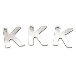 Літера K підвіска із нержавіючої сталі 9х11 мм Платина 5 шт.