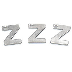 Літера Z підвіска із нержавіючої сталі 9х11 мм Платина 5 шт.