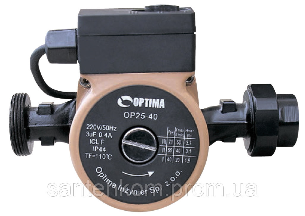 Насос циркуляционный Optima OP25 / 60 180мм Польша - фото 1 - id-p53352448