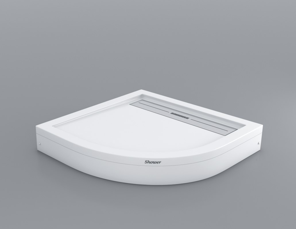 Душовий піддон 90*90*15 см акриловий напівкруглий з трапом та панеллю Drop Shower (Туреччина)