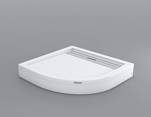 Душовий піддон 90*90*15 см акриловий напівкруглий з трапом та панеллю Drop Shower (Туреччина), фото 1