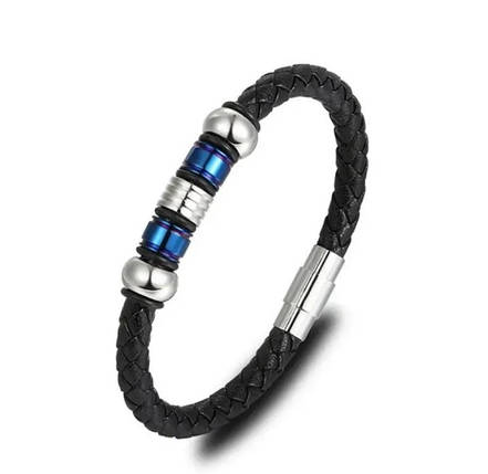 Браслет Jewellery Hyperbole із чорної шкіри з магнітним замком, фото 1