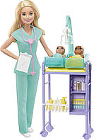 Barbie Baby Doctor Playset with Blonde Doll GKH23 Mattel Барбі лялька Педіатр Лікар Блондинка ігровий набір