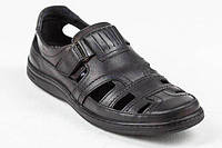 Мужские кожаные летние туфли Comfort Leather Black черные 41