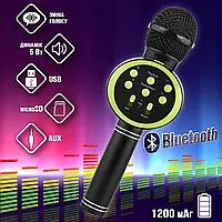 Караоке микрофон беспроводной K11V Bluetooth, 5Вт, изменение голоса/фонограмма/USB/microSD/FM Черный