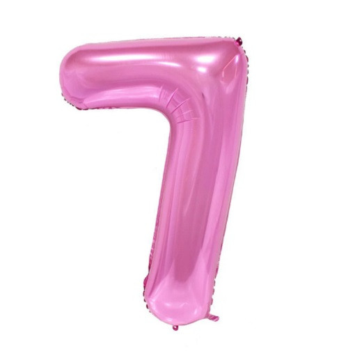 Куля фольгована цифра "7", РОЖЕВА - 70 см (30 дюймів)