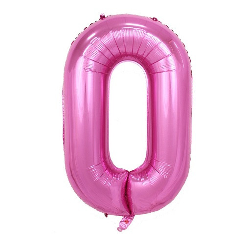 Куля фольгована цифра "0", РОЖЕВА - 70 см (30 дюймів)