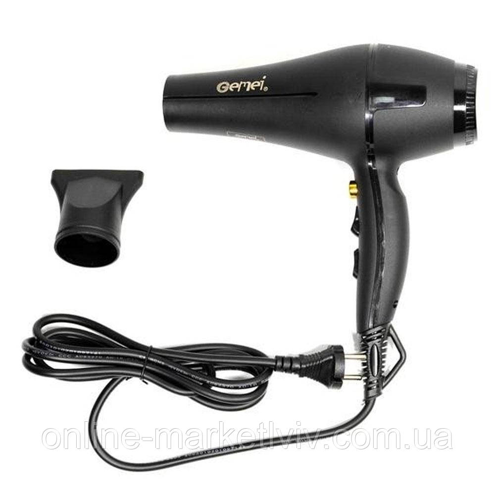 Фен для волосся професійний 2400 Вт, Gemei GM 1763 / Фен з холодним обдувом, фото 1
