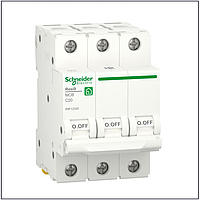 Автоматический выключатель Schneider Electric 20A 3P кривая С 6кА Resi9